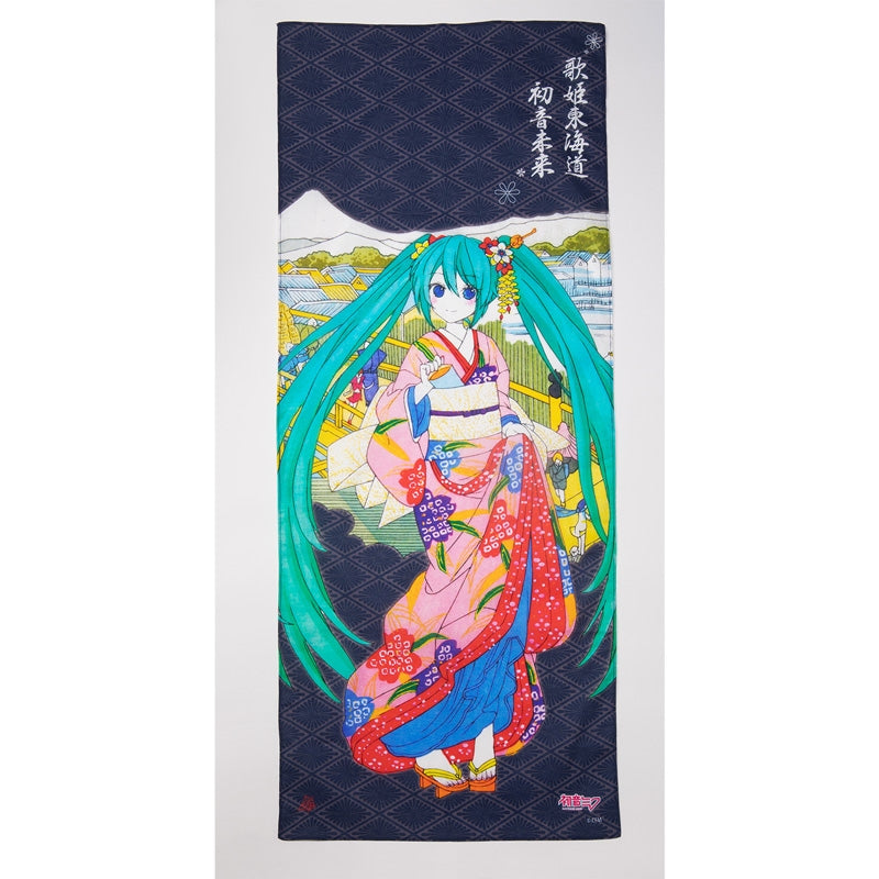 (Goods - Towel) Hatsune Miku Ukiyo-e Art Utahime Tokaido Tenugui Hand Towel