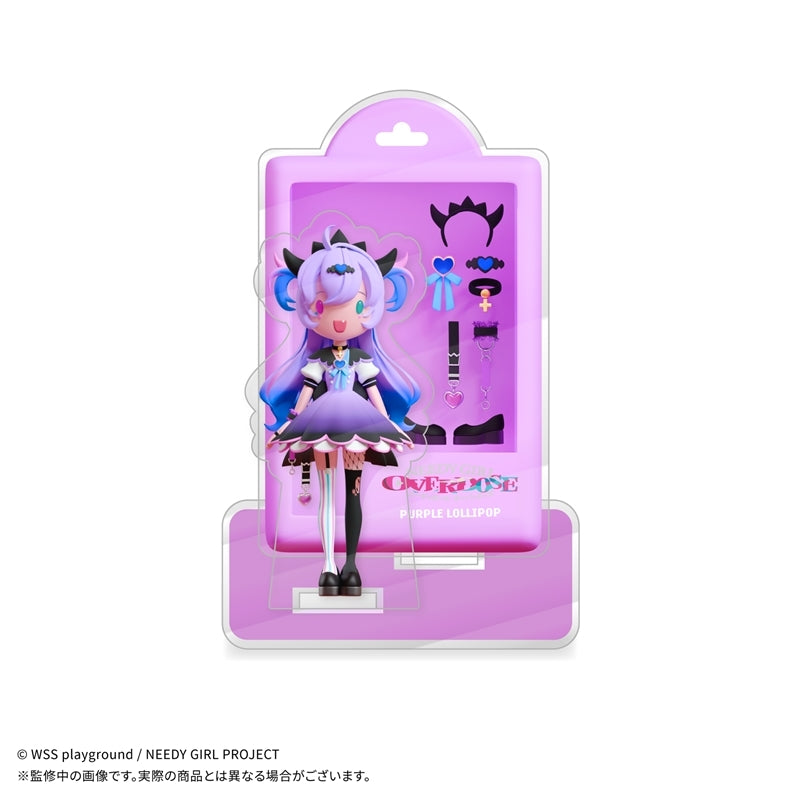 (Goods - Acrylic Stand) Anime NEEDY GIRL OVERDOSE JEWELYC! Acrylic Stand Deadly Poison Denpa Girl☆Purple Lollipop
