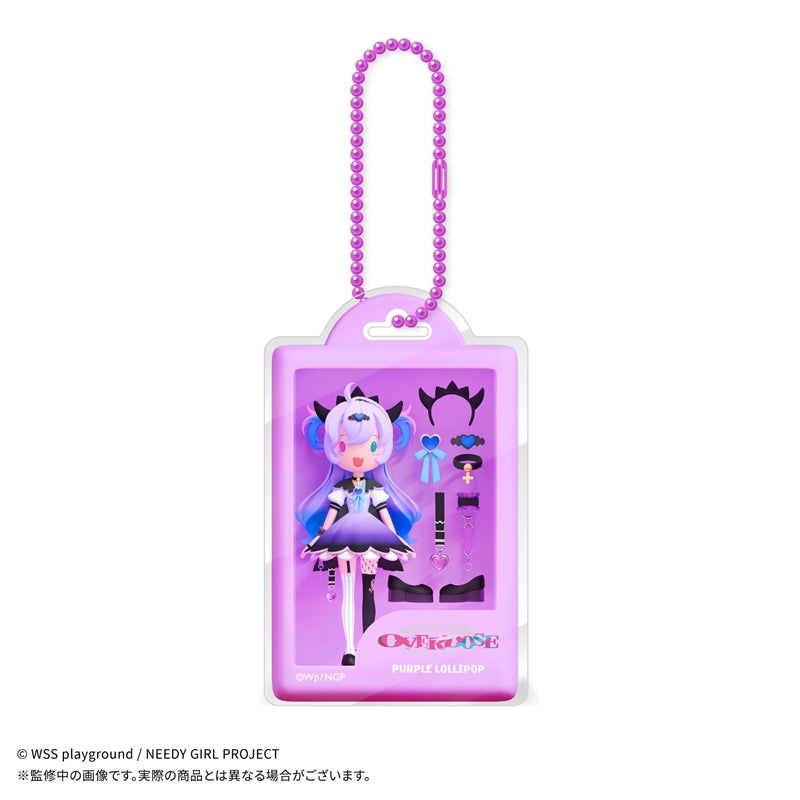 (Goods - Keychain) Anime NEEDY GIRL OVERDOSE JEWELYC! Acrylic Charm Deadly Poison Denpa Girl☆Purple Lollipop