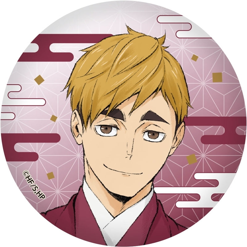 (1BOX=6)(Goods - Badge) Haikyu!! Trading Japanese Washi Paper Button Badge Karasuno/Inarizaki New Year Ver. (6 Types Total)(Blind Box -Single)