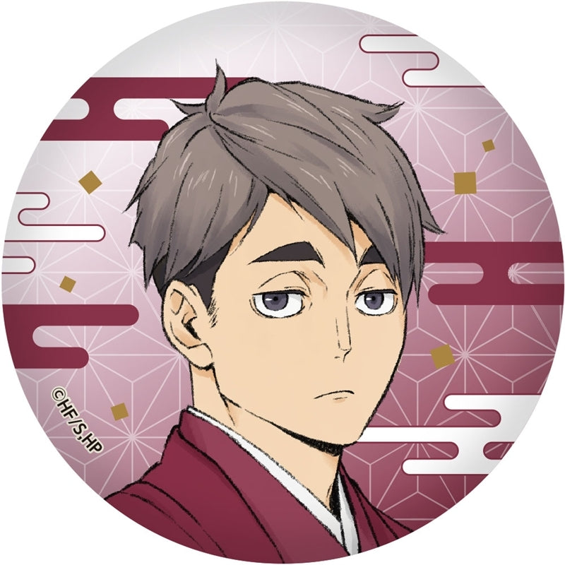(1BOX=6)(Goods - Badge) Haikyu!! Trading Japanese Washi Paper Button Badge Karasuno/Inarizaki New Year Ver. (6 Types Total)(Blind Box -Single)