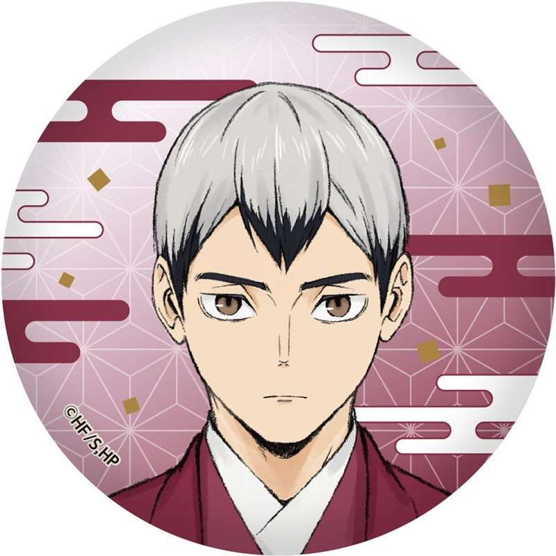 (1BOX=6)(Goods - Badge) Haikyu!! Trading Japanese Washi Paper Button Badge Karasuno/Inarizaki New Year Ver. (6 Types Total)(Blind Box -Single)
