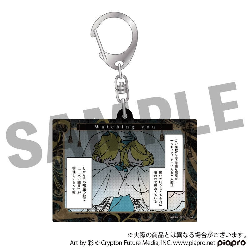 (Goods - Key Chain) VOCALOID STEAKA Watching you Hatsune Miku x Obaken Afterparty RepoKoma Panel Acrylic Key Chain R & L