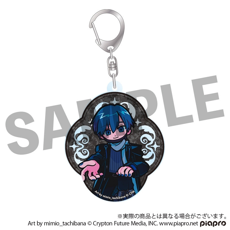 (Goods - Key Chain) VOCALOID STEAKA Watching you Hatsune Miku x Obaken Afterparty Chibi Acrylic Key Chain Ao