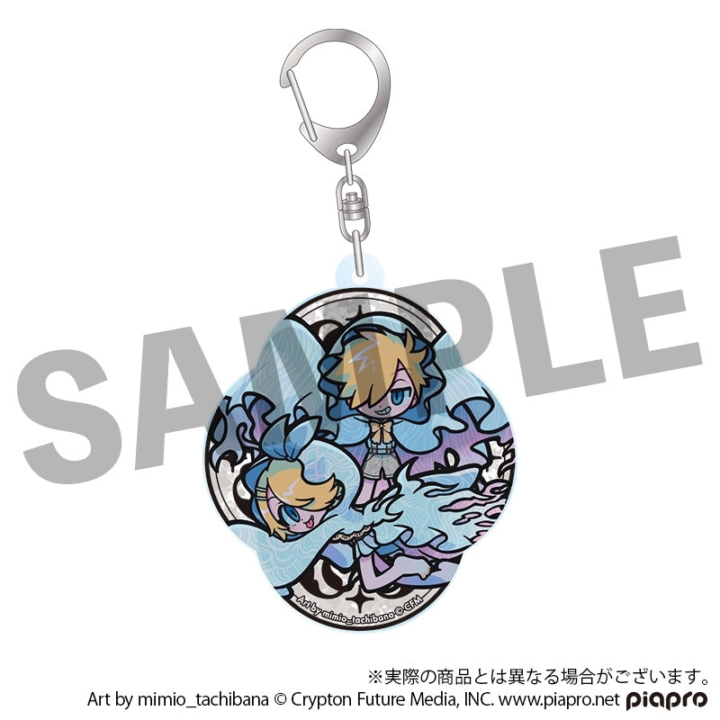 (Goods - Key Chain) VOCALOID STEAKA Watching you Hatsune Miku x Obaken Afterparty Chibi Acrylic Key Chain R & L