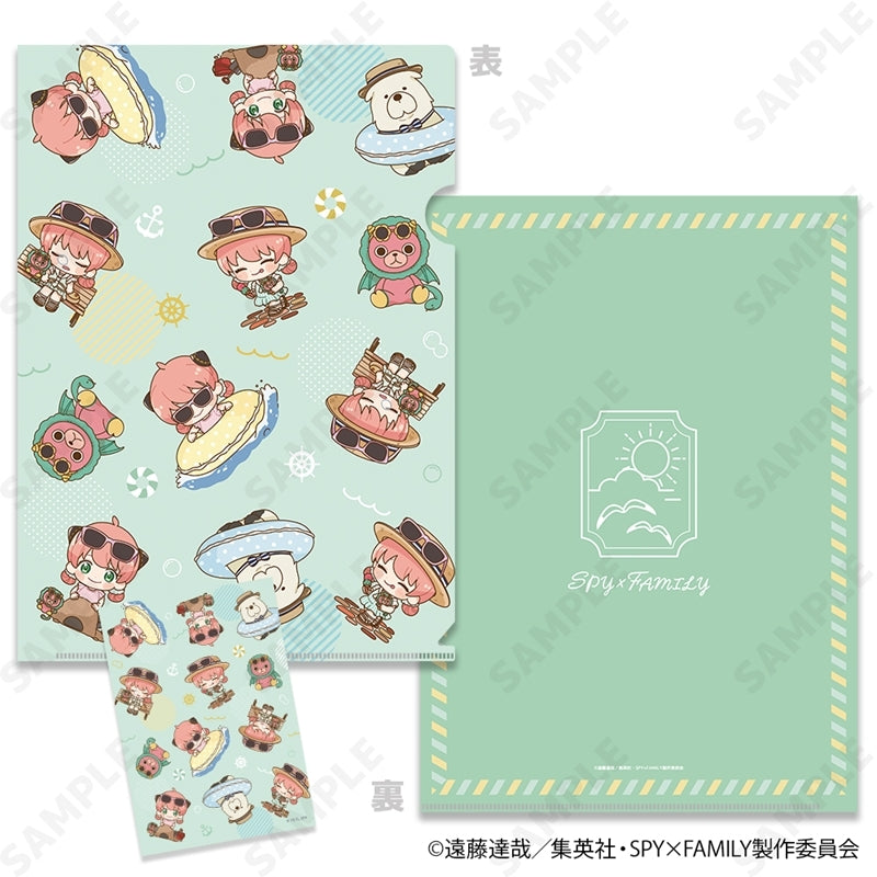 (Goods - Set) TV Anime SPY x FAMILY Clear File & Bromide Set 5. Chibi [Summer Outing]