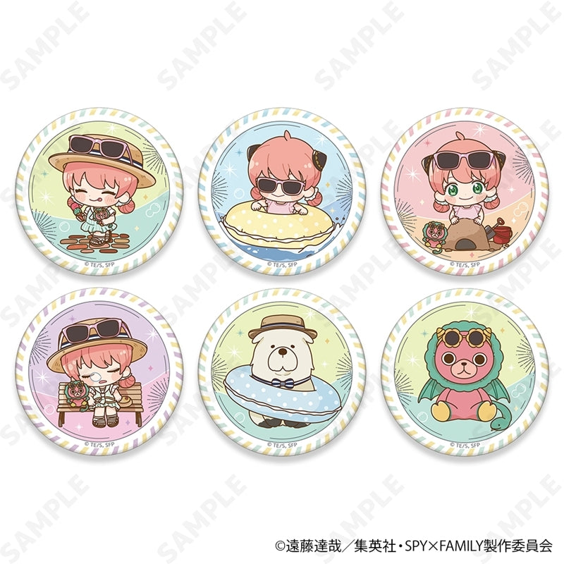 (1BOX=6)(Goods - Badge) TV Anime SPY x FAMILY Trading Button Badge Chibi ver. [Summer Outing](Blind Box -Single)