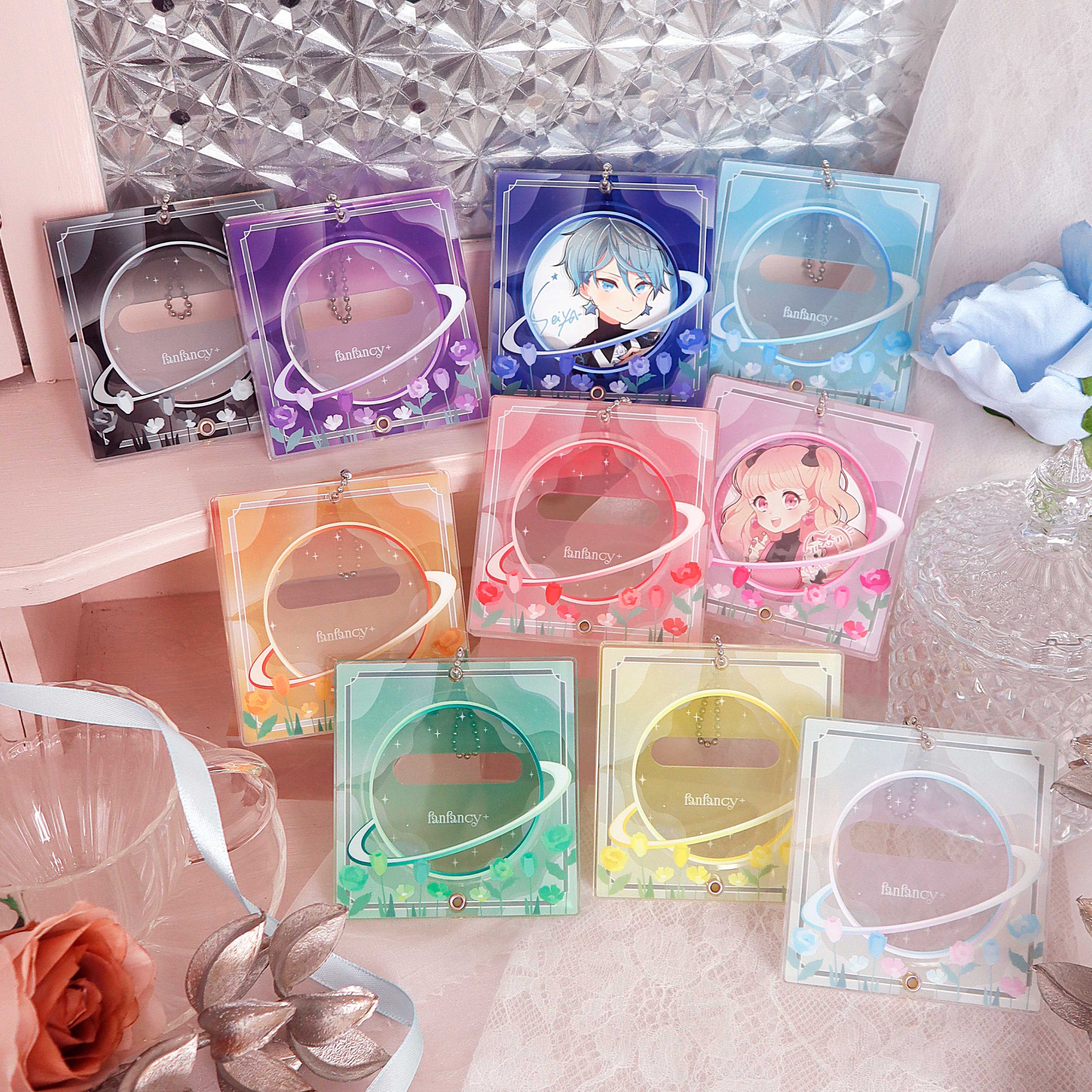 (Goods - Badge) fanfancy＋ Badge Acrylic Frame Dreamy Flower (White)