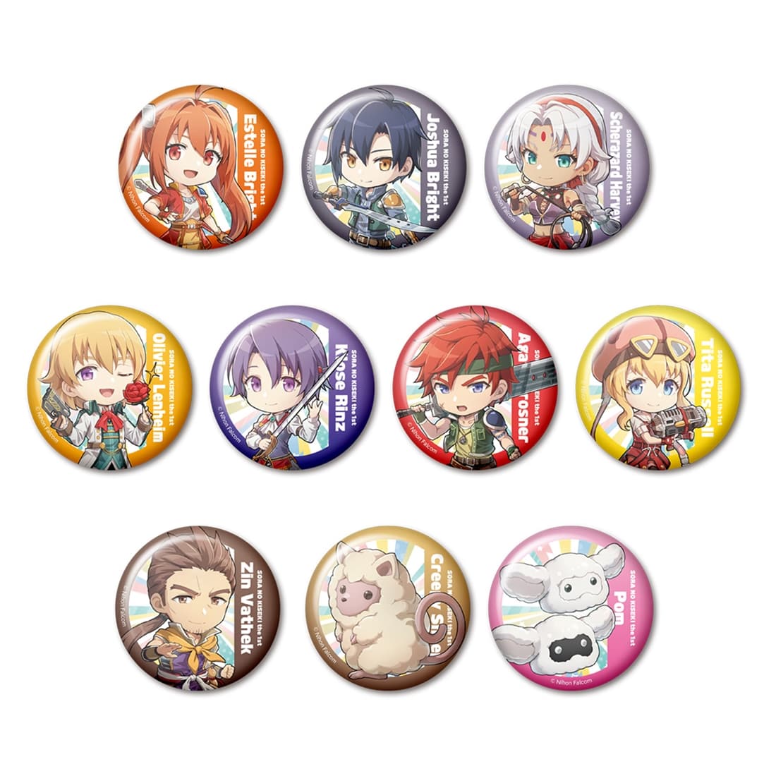 (Goods - Badge) Trails in the Sky 1st Chapter Chibi Character Tradable Tin Badge (Blind Box - Single)