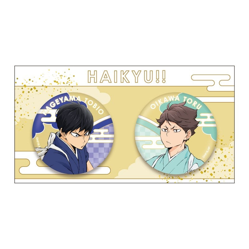 (Goods - Badge) Haikyu!! Button Badge Set New Year's Visual (Tobio Kageyama & Toru Oikawa)
