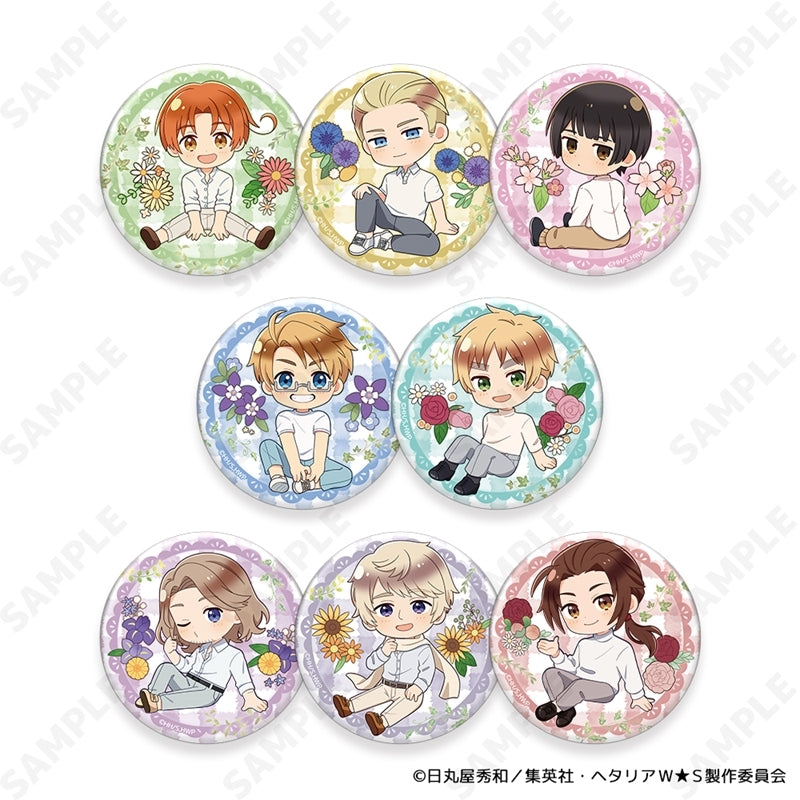 (1BOX=8)(Goods - Badge) Hetalia World★Stars Trading Button Badge ~ Flower Shower ~ [mini Dress Collection ](Blind Box -Single)