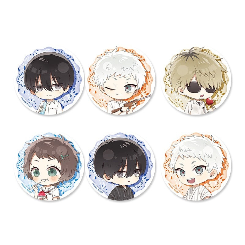 (1BOX=6)(Goods - Badge) The Summer Hikaru Died PuchiChoco Trading Button Badge Summer Festival ver.(Blind Box -Single)