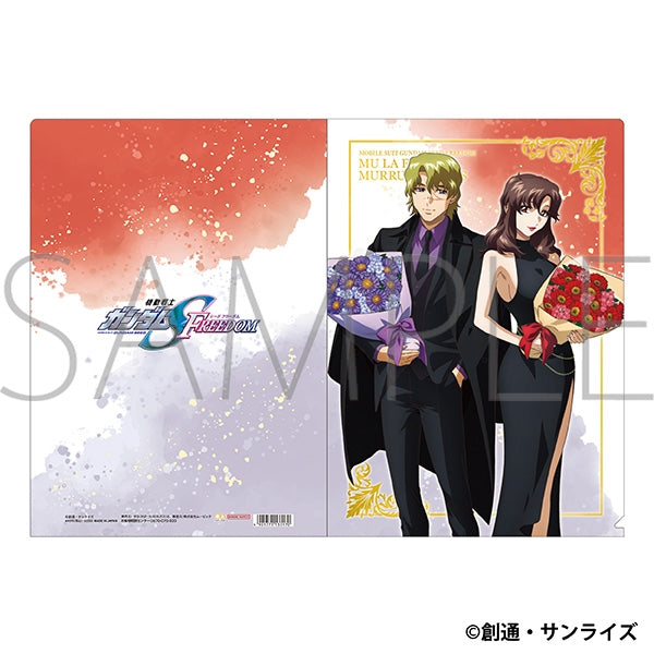 (Goods - Clear File) Mobile Suit Gundam SEED FREEDOM Clear File Mu La Fraga & Murrue Ramius (Bouquet)