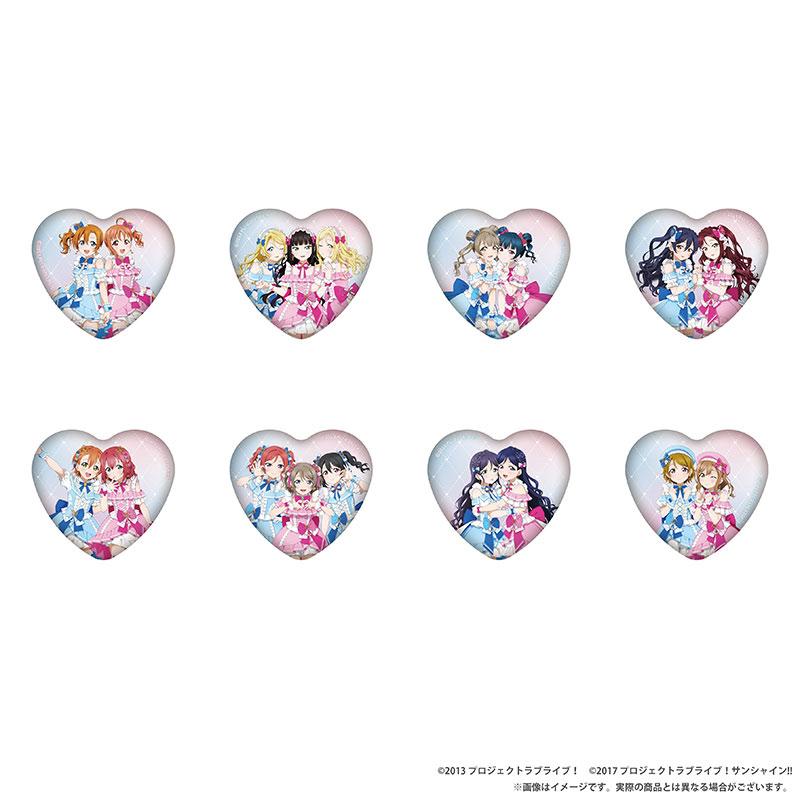 (Goods - Badge) Love Live! x Love Live! Sunshine!! Trading Heart-Shaped Badge [μ's × Aqours] (Blind Box -Single)