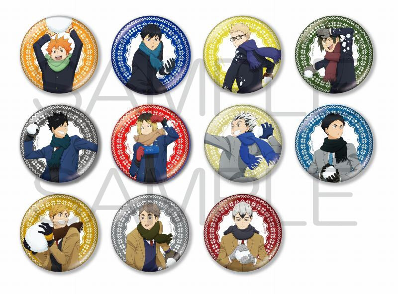 [Haikyu!!] Big Sparkly Button Badge (Play with Snow Ver.)  (Blind Box -Single)