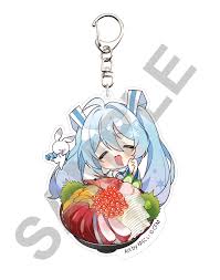 [VOCALOID] Snow Miku X HiroHako / Acrylic Keychain Hakodate Seafood Art by Yuni