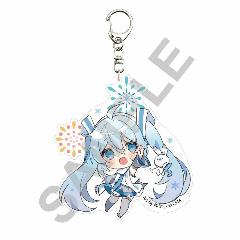 [VOCALOID] Snow Miku X HiroHako / Acrylic Keychain Hakodate Winter Fireworks Art by Yuni
