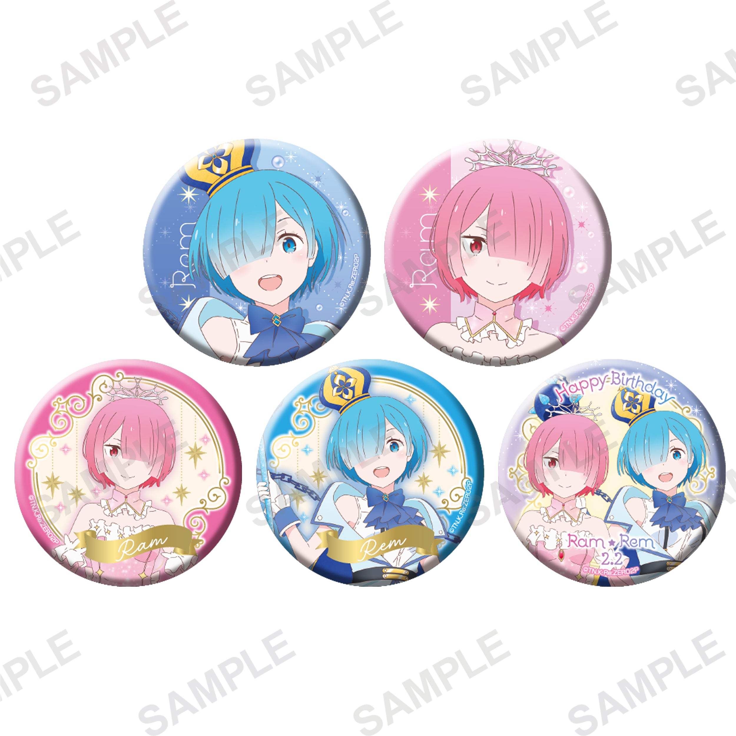 リゼロ ラム キラキラ缶バッジ 22個 Re:Zero] KiraKira Badge Ram and Rem's Birthday Life 2024 ver