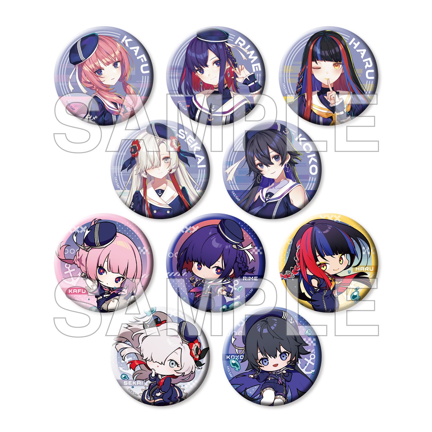 (Goods - Badge) KAMITSUBAKI CITY UNDER CONSTRUCTION Tradable Tin Badges Marine Look ver. (Blind Box - Single)