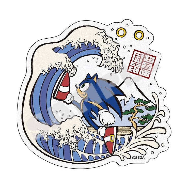 (Goods - Sticker) Wa Sonic View of Fuji, Leaping Above the Waves Art Die-cut Washi Paper Sticker