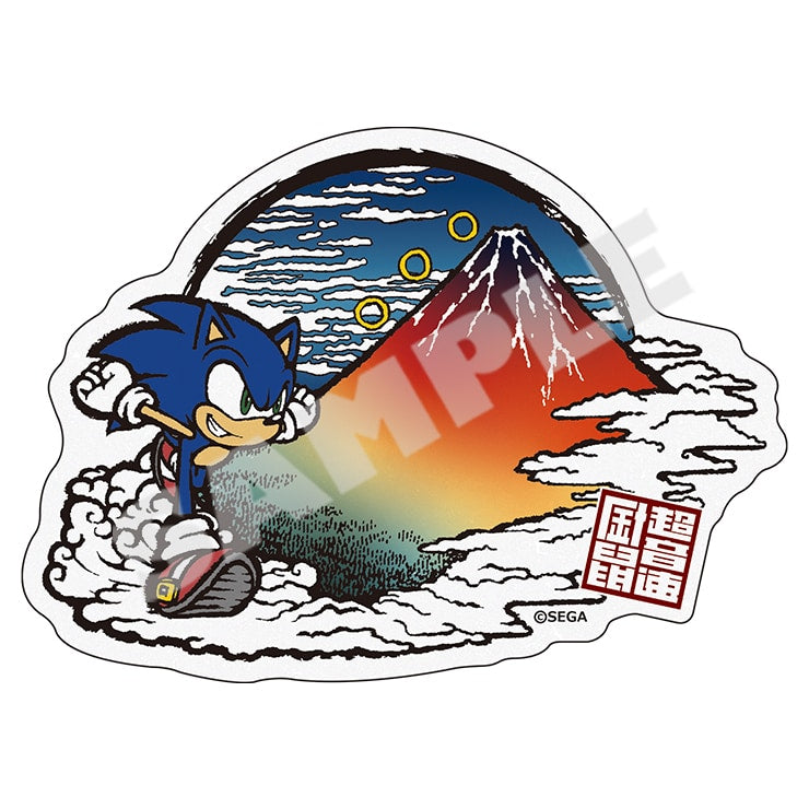 (Goods - Sticker) Wa Sonic View of Fuji, Red Fuji Art Die-cut Washi Paper Sticker