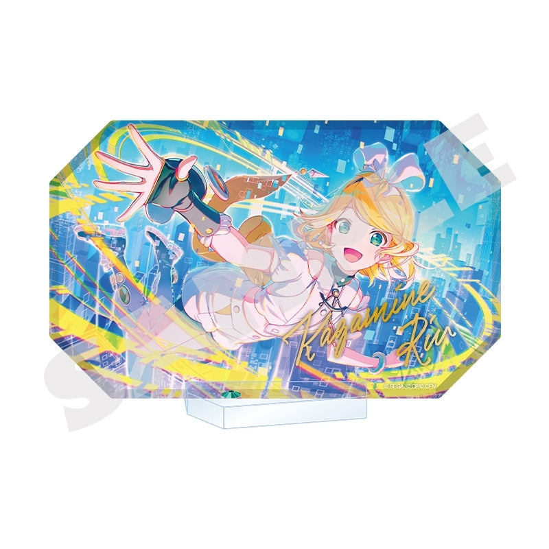 (Goods - Ornament) Hatsune Miku: Colorful Stage! World Link Acrylic Block Stand Kagamine Rin