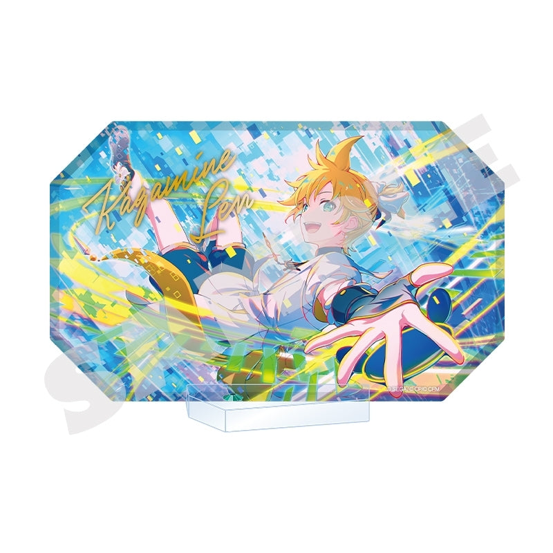 (Goods - Ornament) Hatsune Miku: Colorful Stage! World Link Acrylic Block Stand Kagamine Len