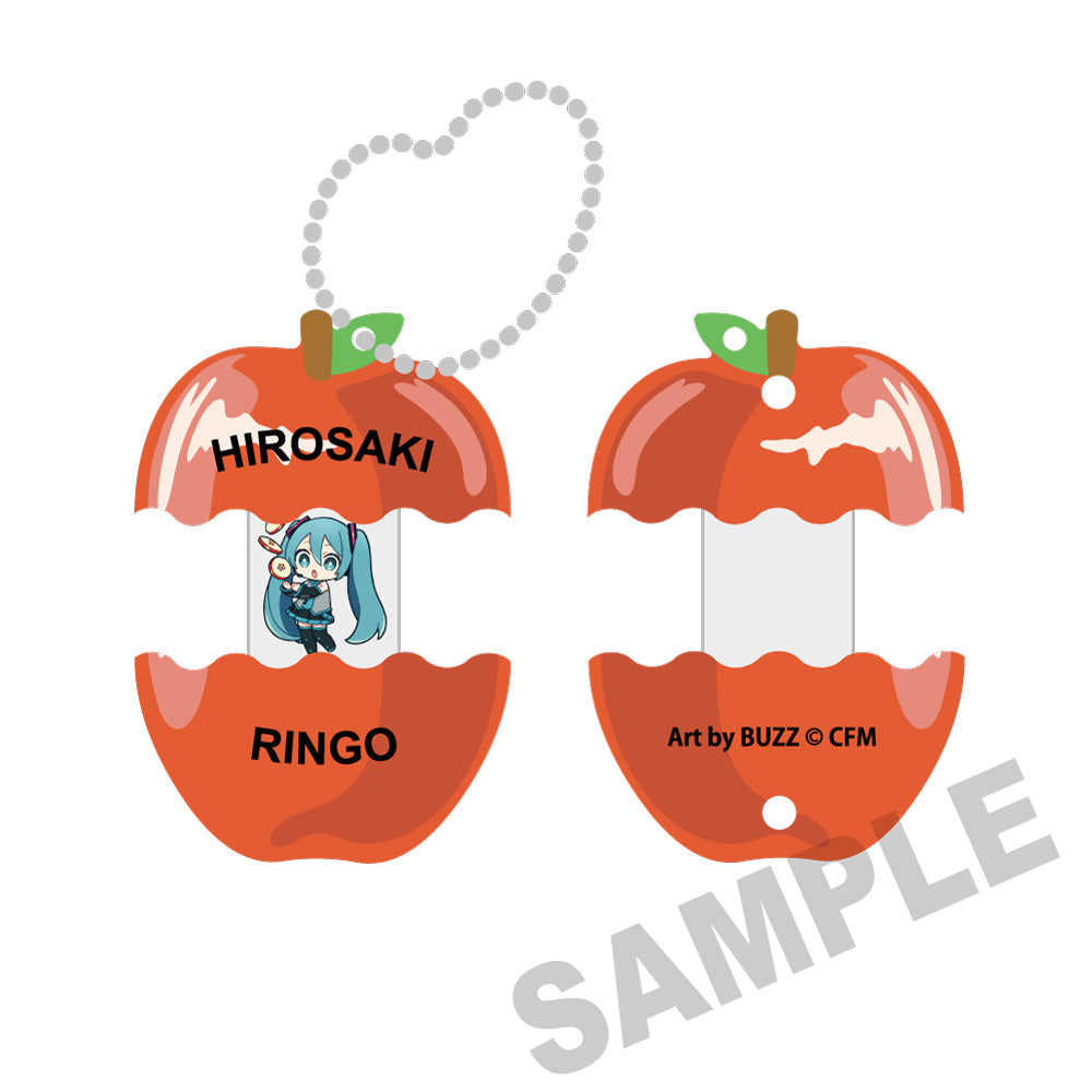 (Goods - Keychain) Hatsune Miku × Hirosaki Apple Apple Opening Keychain Hatsune Miku - Apple Ring Slices - Art by BUZZ