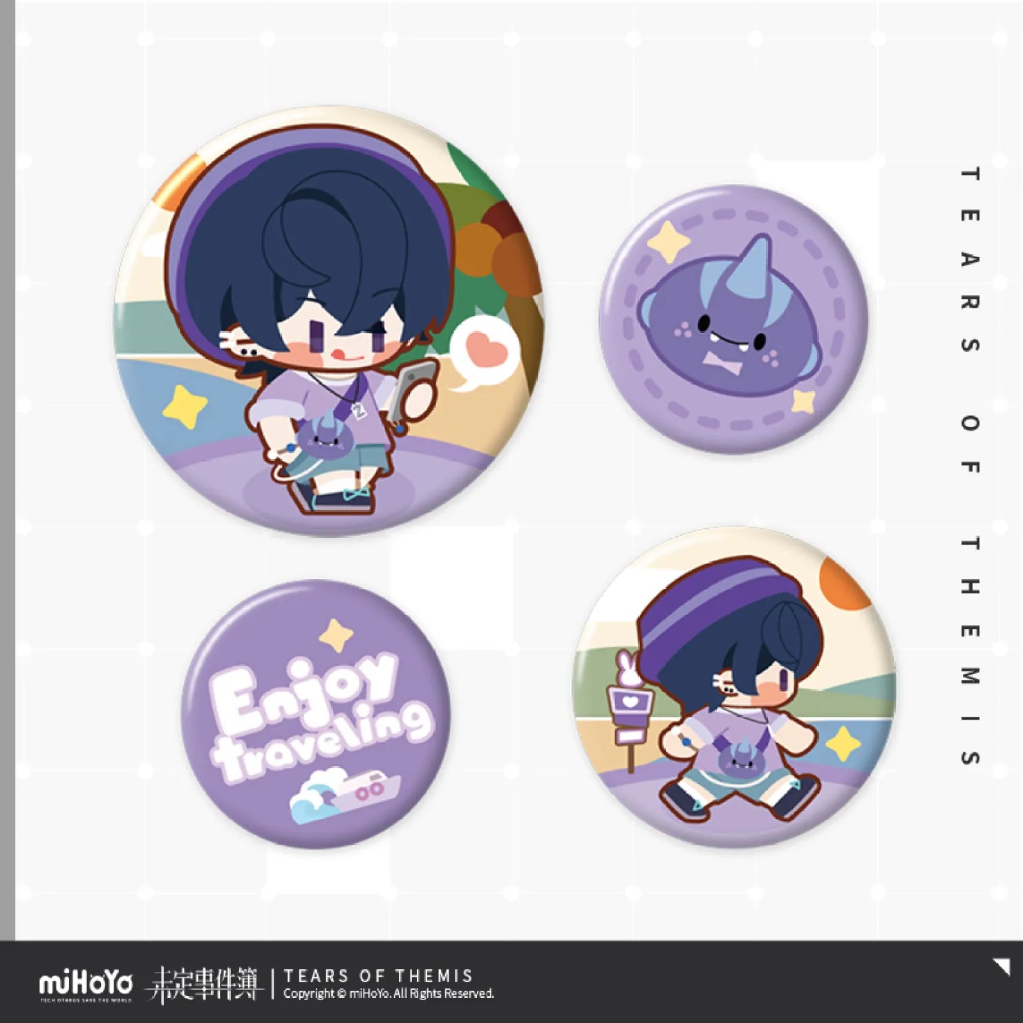 (Goods - Badge) Tears of Themis Leisure Chibi Badge Set Badge King