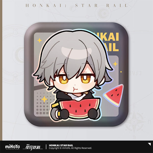 [Honkai: Star Rail] Pom-Pom's Exhibition Hall Square Button Badge / Trailblazer (Male)