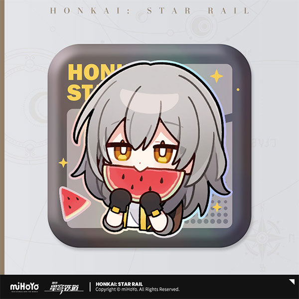 [Honkai: Star Rail] Pom-Pom's Exhibition Hall Square Button Badge / Trailblazer (Female)