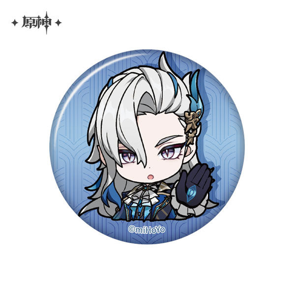 [Genshin Impact] Fontaine Chibi Character Stamp Series Button Badge / Neuvillette
