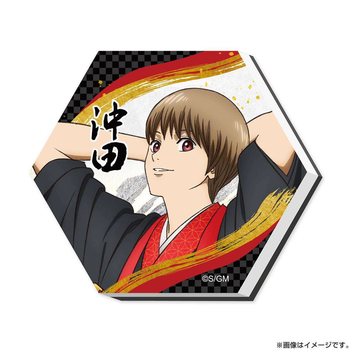 (Goods - Stationaries) Gintama: Yoshiwara in Flames Hexagon Tile Magnet