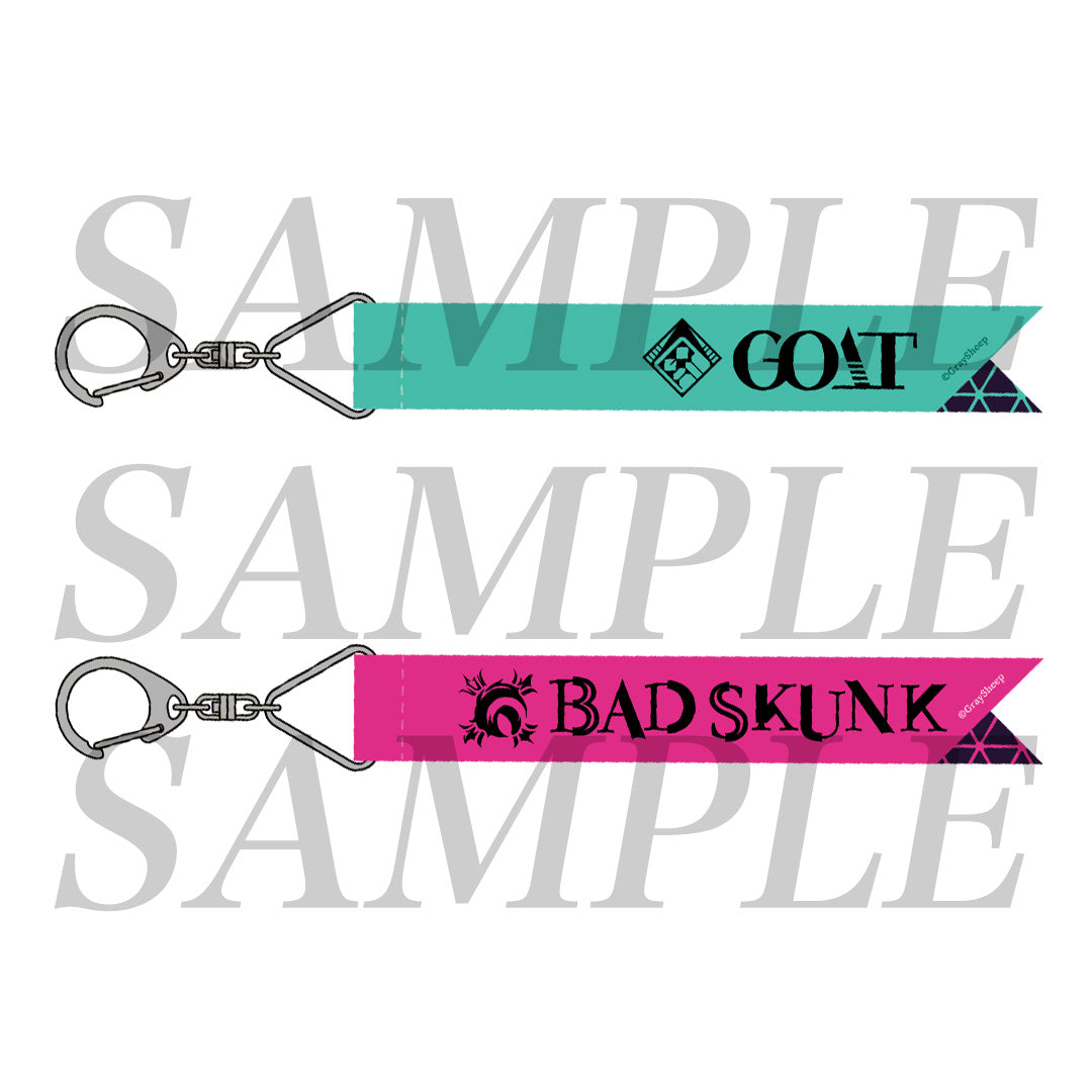 (Goods - Keychain) Gray Sheep Ribbon Keychain Bad Skunk