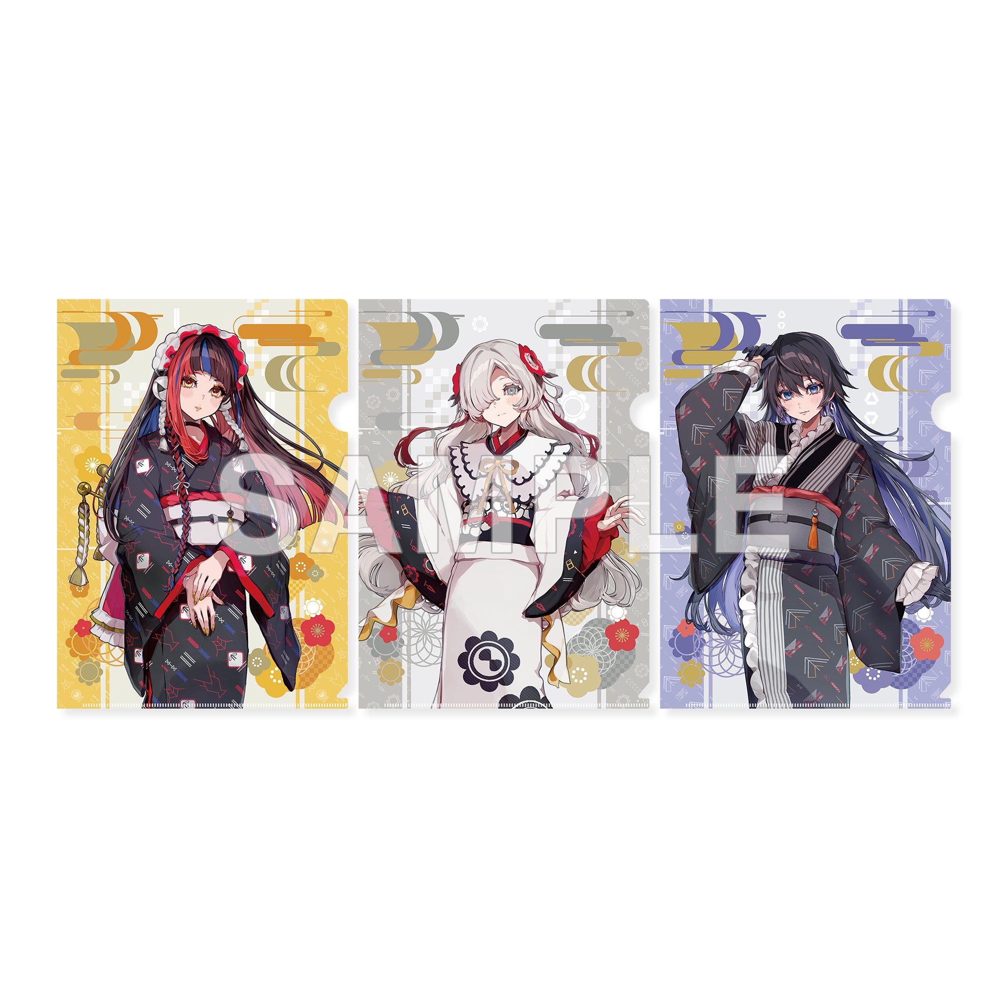 (Goods - File Folder ) KAMITSUBAKI CITY UNDER CONSTRUCTION File Folder  Set - Haru & Sekai & Koko Kimono Ver.