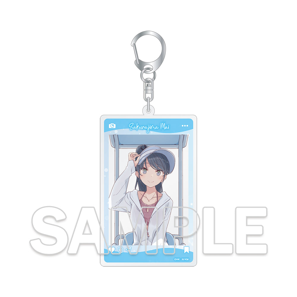 (Goods - Keychain) Rascal Does Not Dream of a Beach Queen ＋ Acrylic Keychains in Social Media Style - Mai Sakurajima