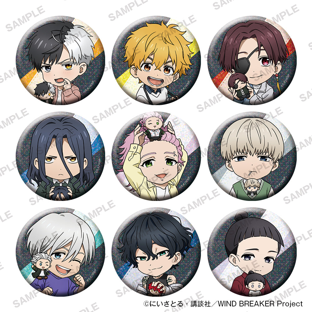 (Goods - Badge) TV Anime WIND BREAKER Chibi Character Glimmering Tin Badge Collection Together with Plushies Ver. (Blind Box - Single)