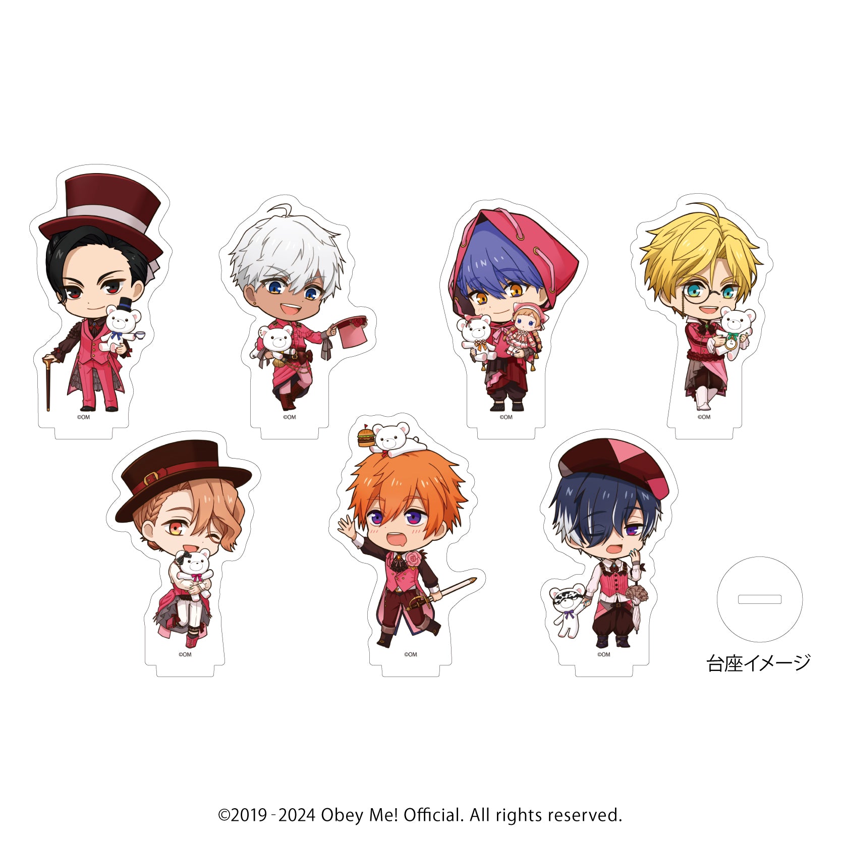 (Goods - Acrylic Stand) [Obey Me!] Acrylic Acrylic Petit Stand 08 - Valentine Ver. (Chibi Art) (Blind Box -Single)