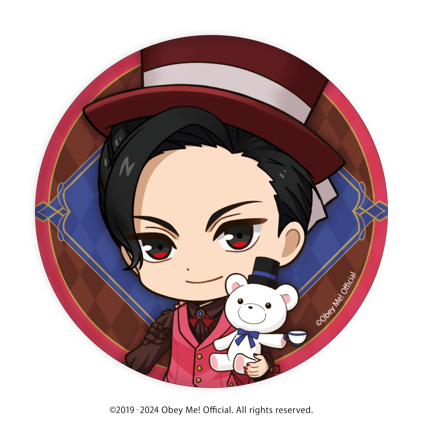 [Obey Me!] Button Badge 10 - Valentine Ver. (Chibi Art) (Blind Box -Single)