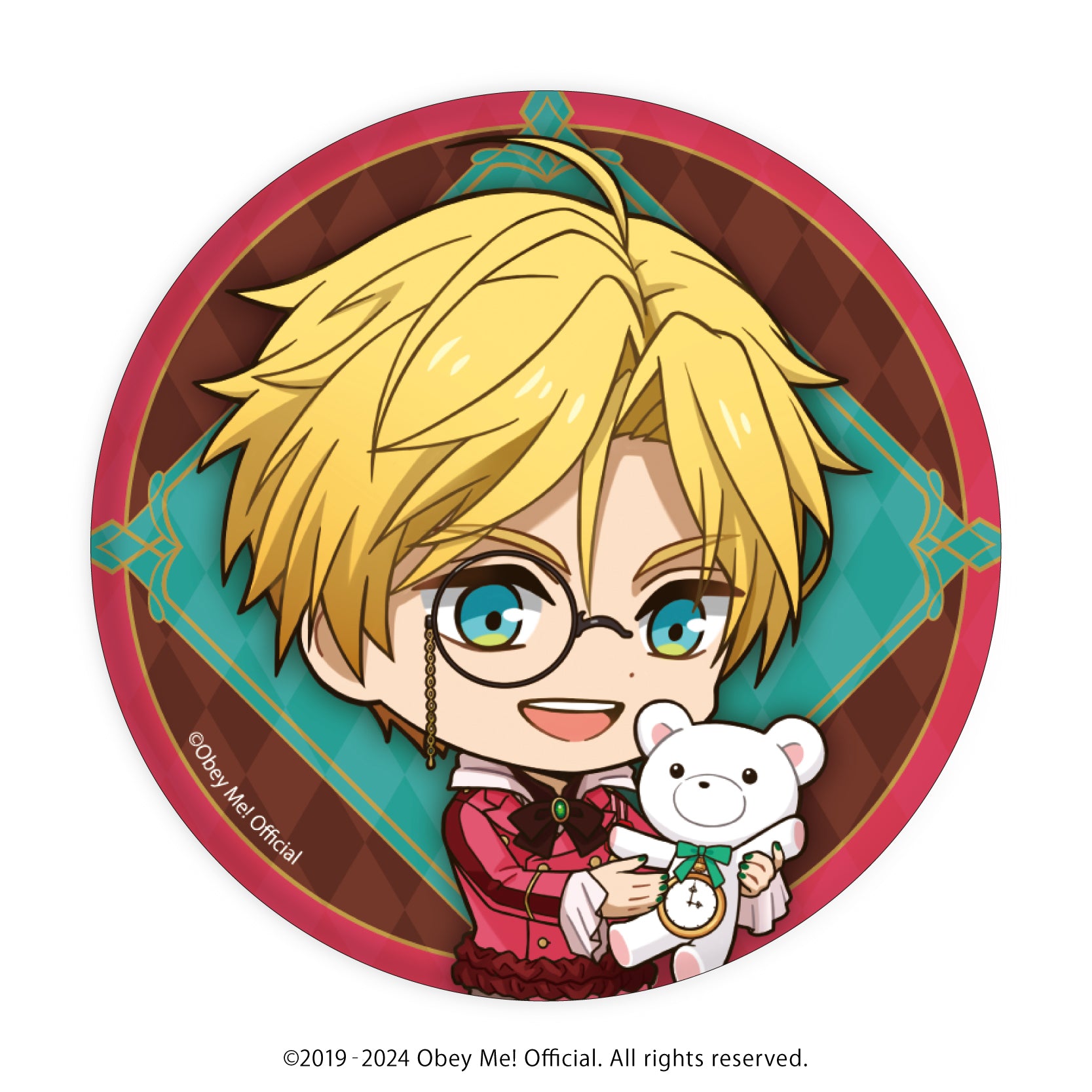 [Obey Me!] Button Badge 10 - Valentine Ver. (Chibi Art) (Blind Box -Single)