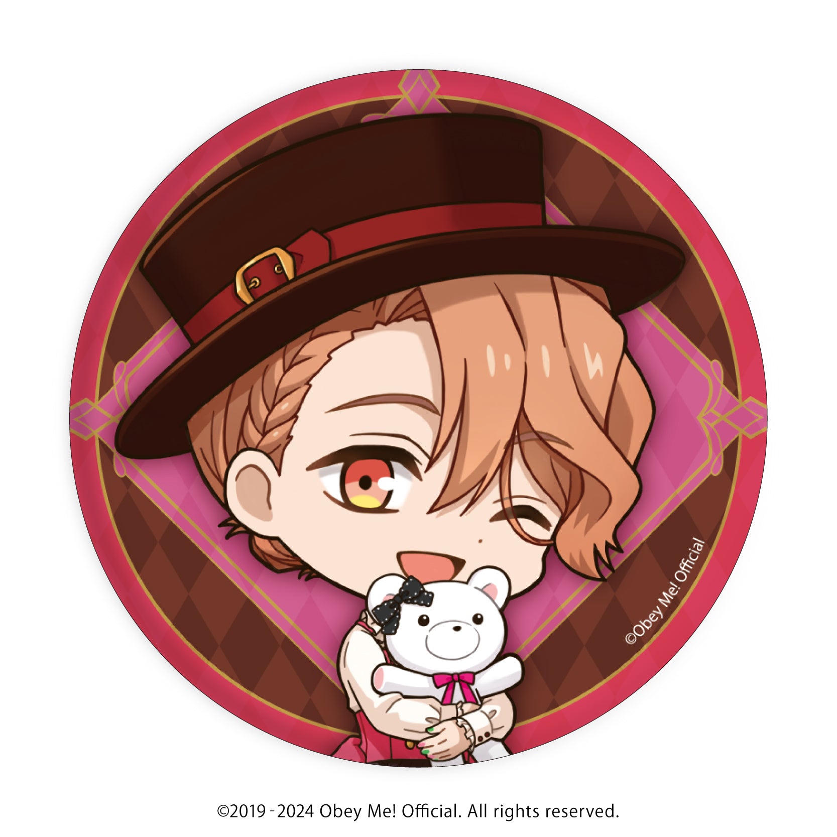 [Obey Me!] Button Badge 10 - Valentine Ver. (Chibi Art) (Blind Box -Single)