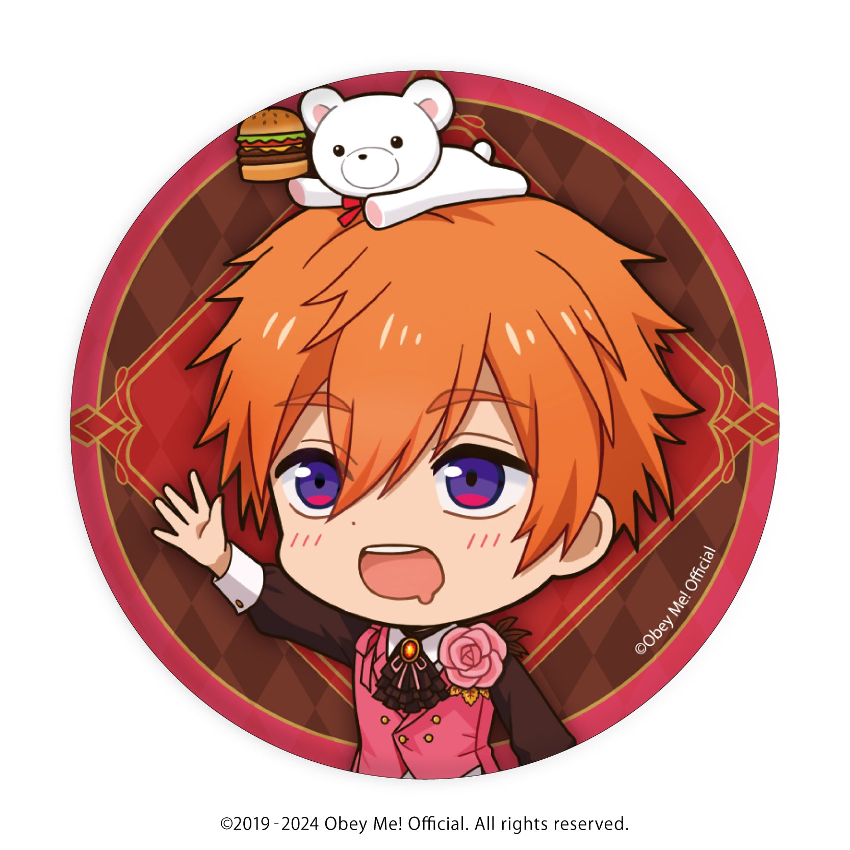 [Obey Me!] Button Badge 10 - Valentine Ver. (Chibi Art) (Blind Box -Single)