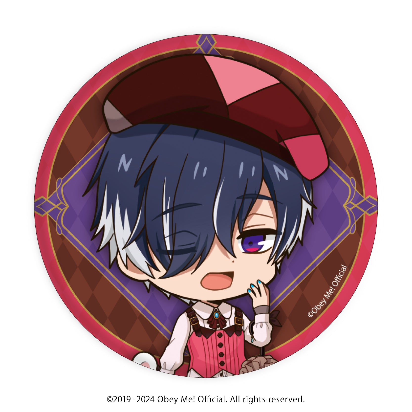 [Obey Me!] Button Badge 10 - Valentine Ver. (Chibi Art) (Blind Box -Single)