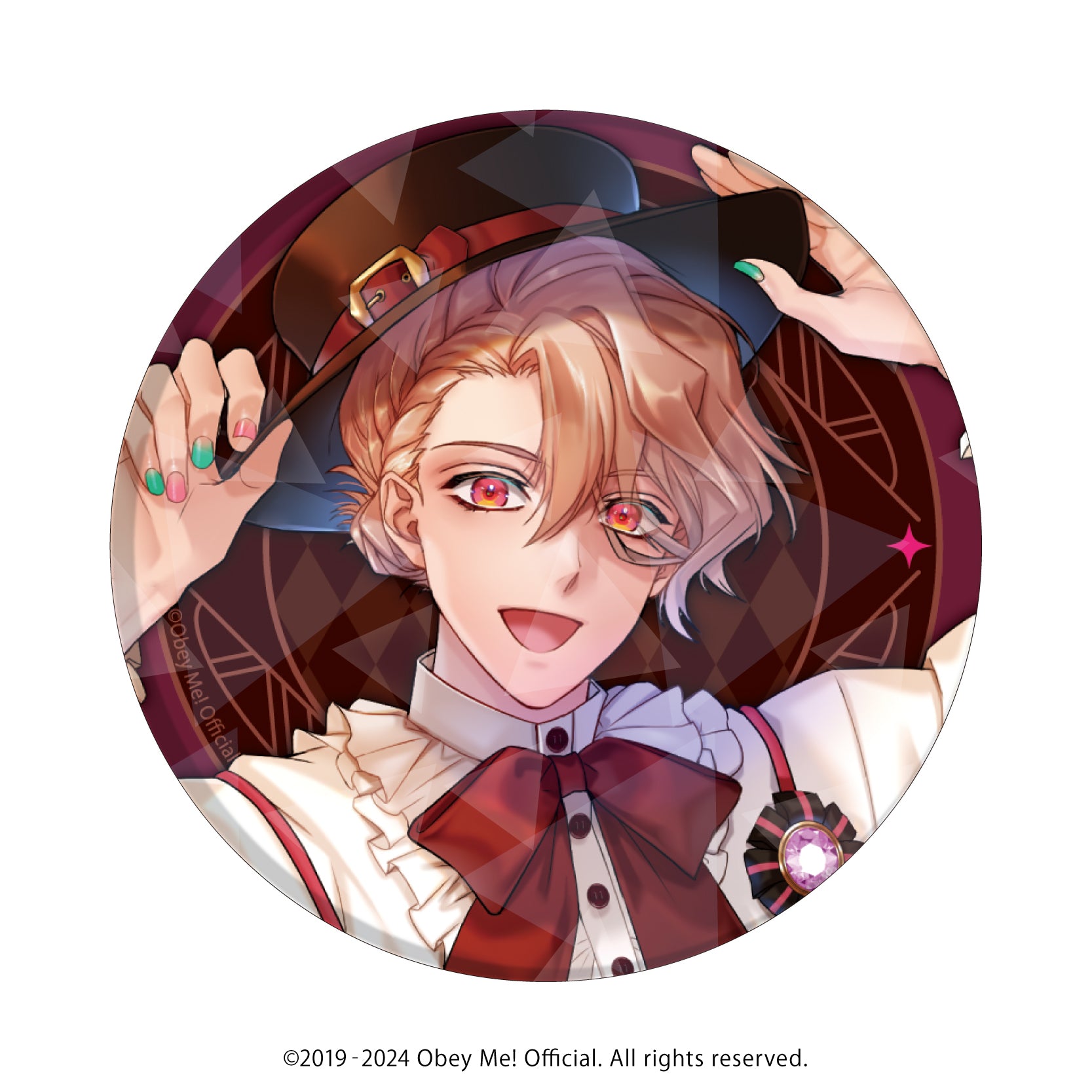 [Obey Me!] Holographic Button Badge (65mm) 11 - Valentine Ver. (feat. Exclusive Art) (Blind Box -Single)