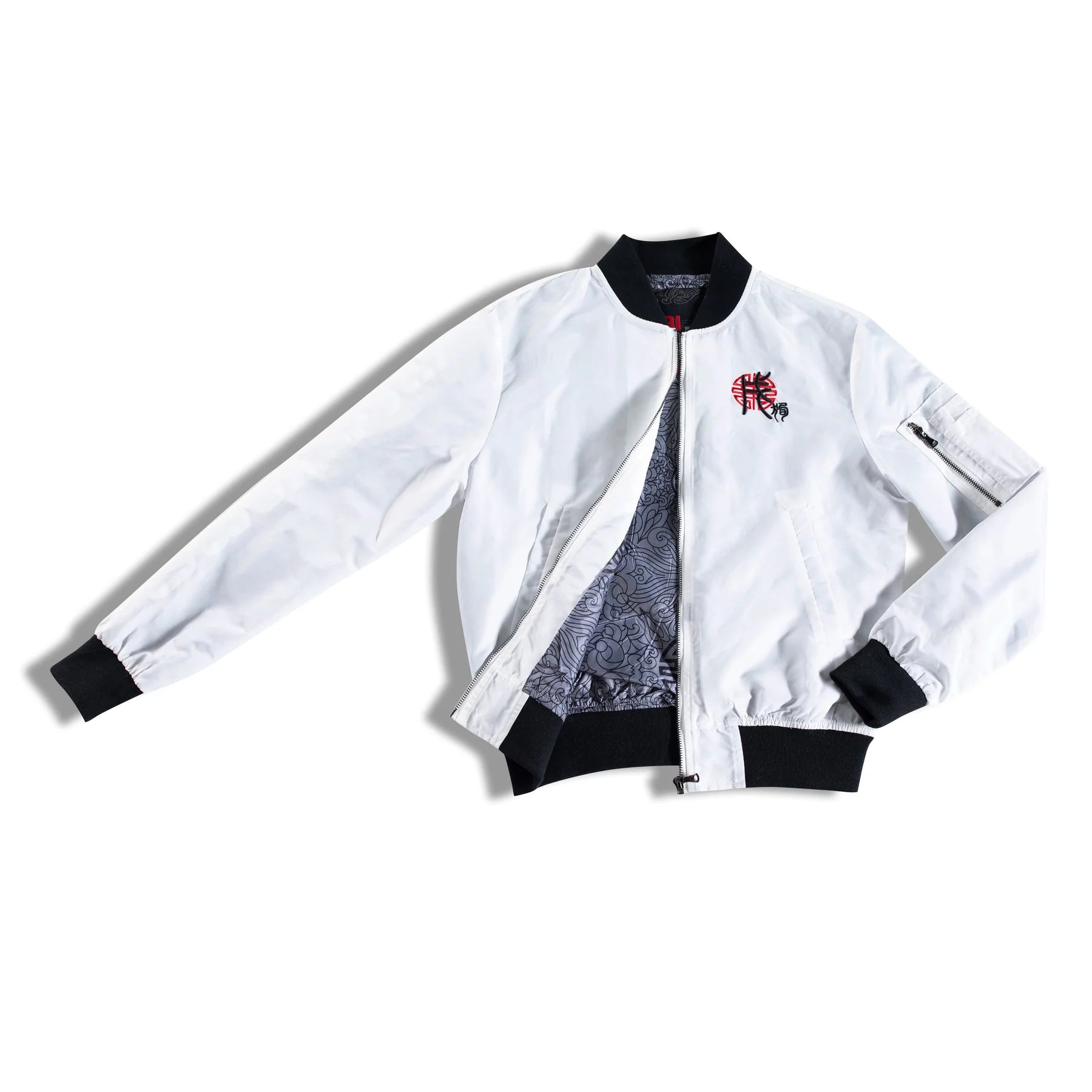 (Goods - Apparel) Bibisama Bomber Jacket Zodiac Bomber - Dog (White Nylon)