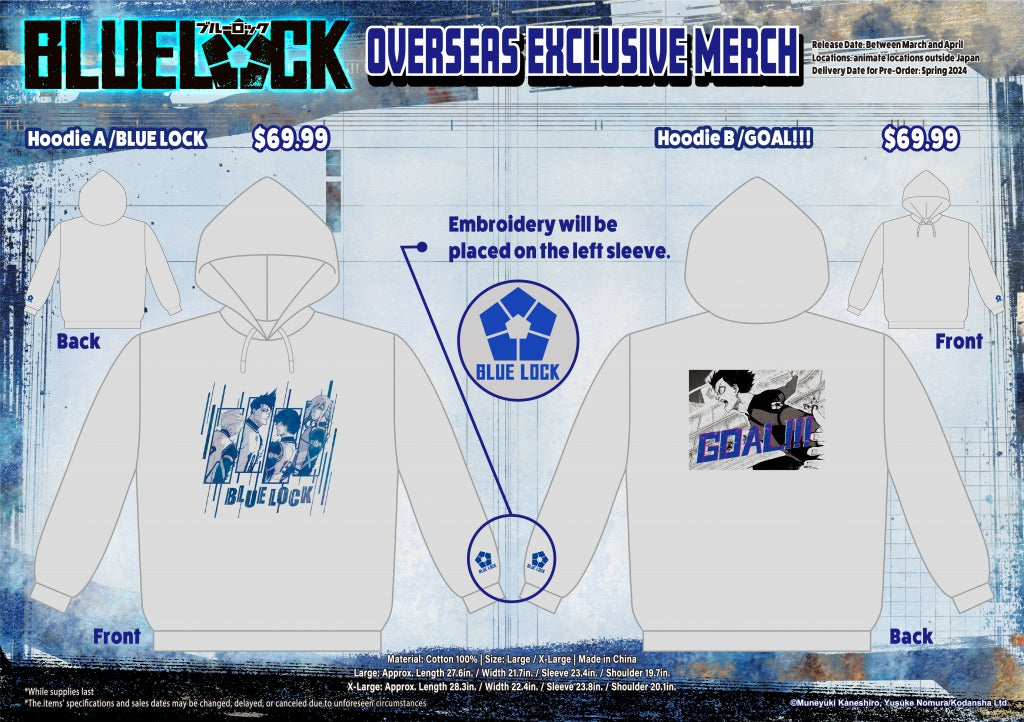 [Blue Lock] Overseas Exclusive Hoodie /B (Large)