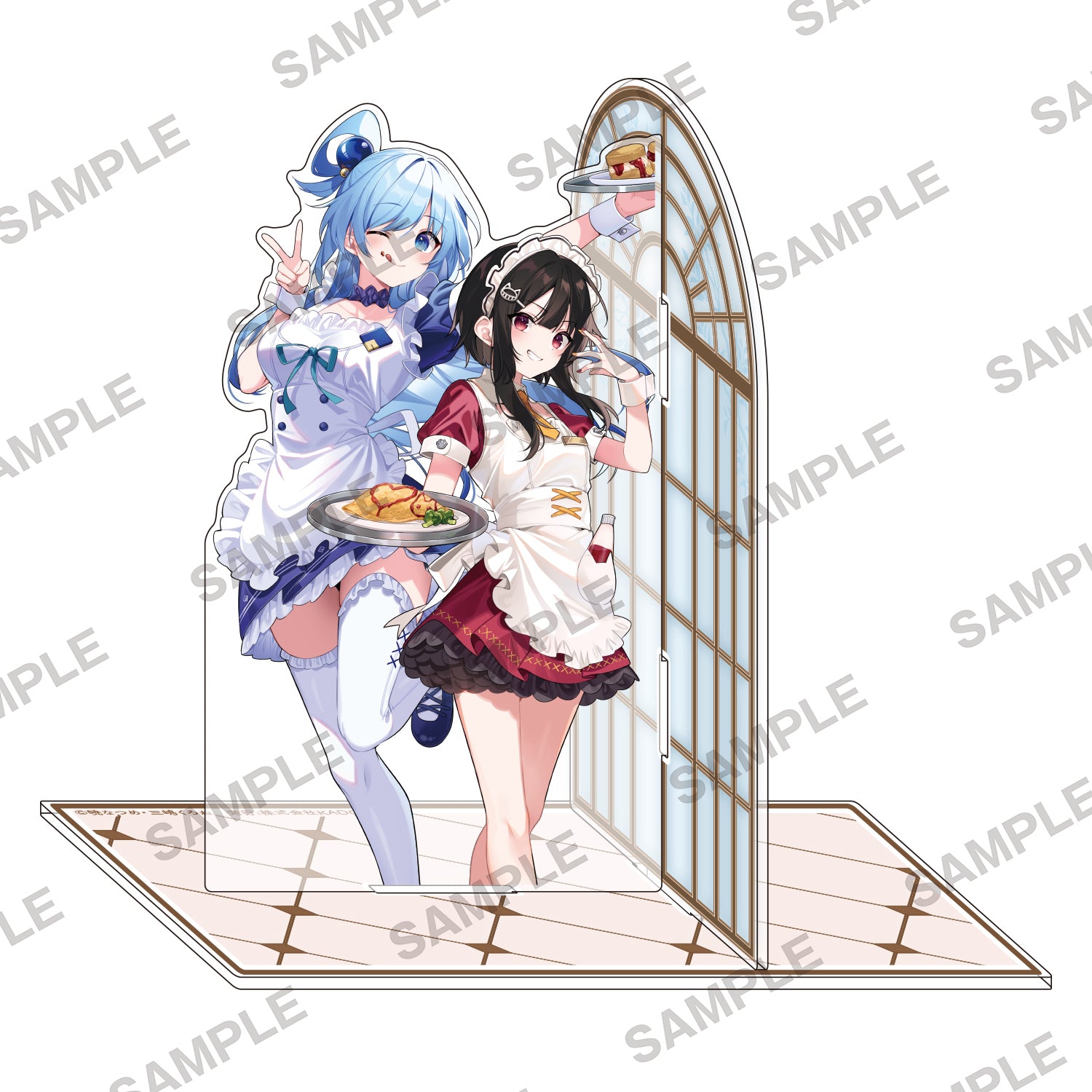 (Goods - Bookend) KonoSuba: God’s Blessing on This Wonderful World! Newly Drawn Acrylic Bookend - Aqua & Megumin Maid Ver.