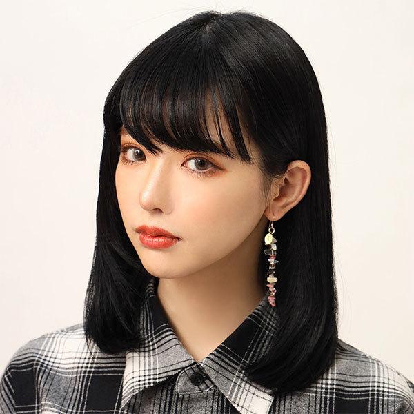 [Evangelion] RADIO EVA Pebble ＆ Metal Chip's Earring VIVIFY MARI PINK