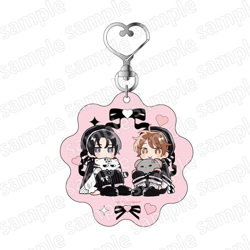 (Goods - Keychain) Minato's Laundromat -Chibi BLACK & PINK ver. Acrylic Keychain