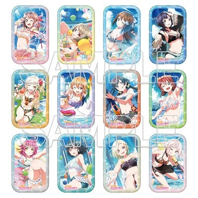 (Goods - Badge) Love Live! Nijigasaki High School Idol Club Tradable Square Tin Badge with Stand Pin Swimsuit Ver. (Blind Box - Single)